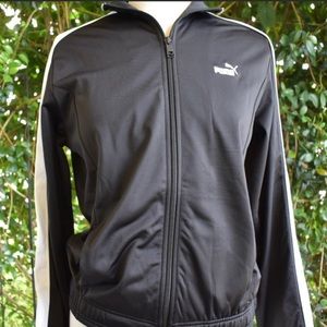 Puma black white polyester zippered jacket